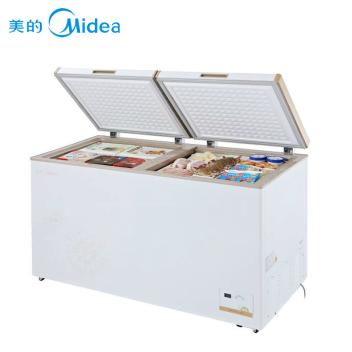 美的(Midea)BD/BC-415DKEM 415升 双门冷冻冷藏冷柜 单温卧式冰柜冷冻冷藏转换冷柜 时尚金(BD/BC-415DKEM 白色)