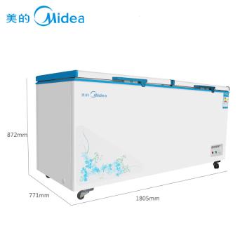 美的(Midea)BD/BC-568DKM 568升 卧式单温大冷柜 冷藏冷冻 顶开门商用双门冰柜 白色(BD/BC-568DKEM 白色)